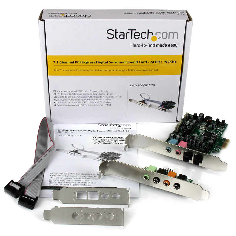 StarTech PEXSOUND7CH 7.1 Channel Sound Card - PCI Express, 24-bit, 192KHz
